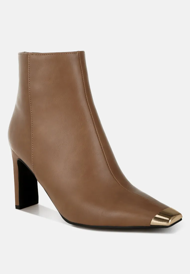 Metallic Cap Toe Faux Leather Boots By RAG