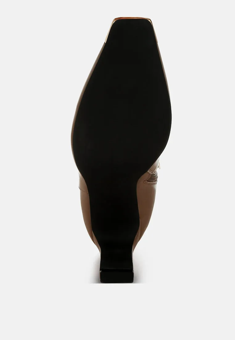 Metallic Cap Toe Faux Leather Boots By RAG
