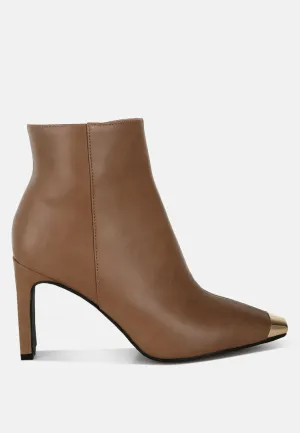Metallic Cap Toe Faux Leather Boots By RAG
