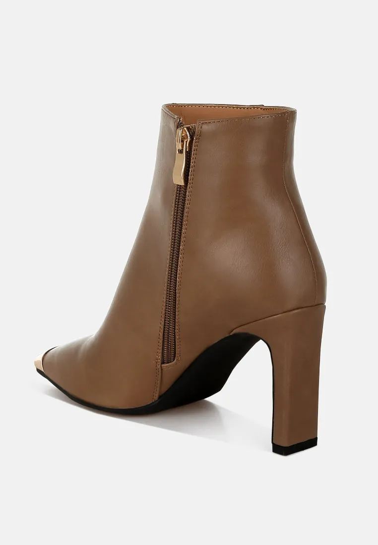 Metallic Cap Toe Faux Leather Boots By RAG