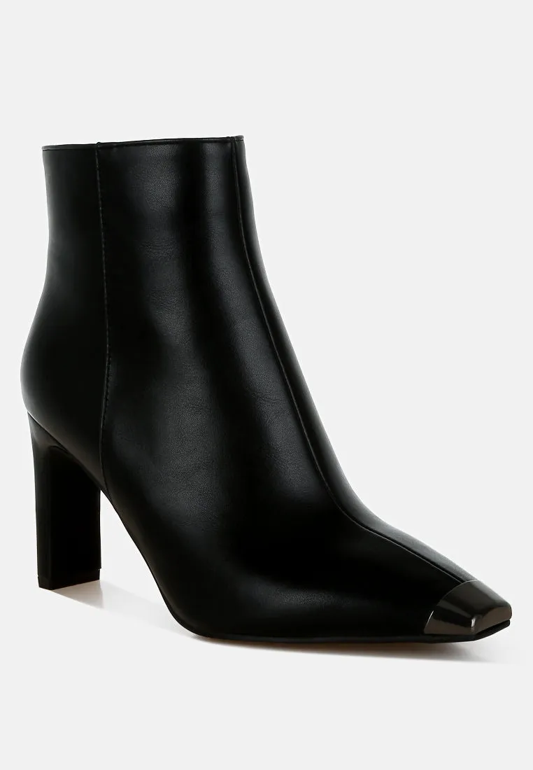 Metallic Cap Toe Faux Leather Boots By RAG
