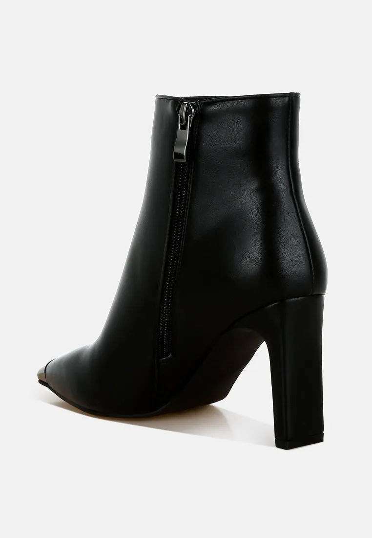 Metallic Cap Toe Faux Leather Boots By RAG