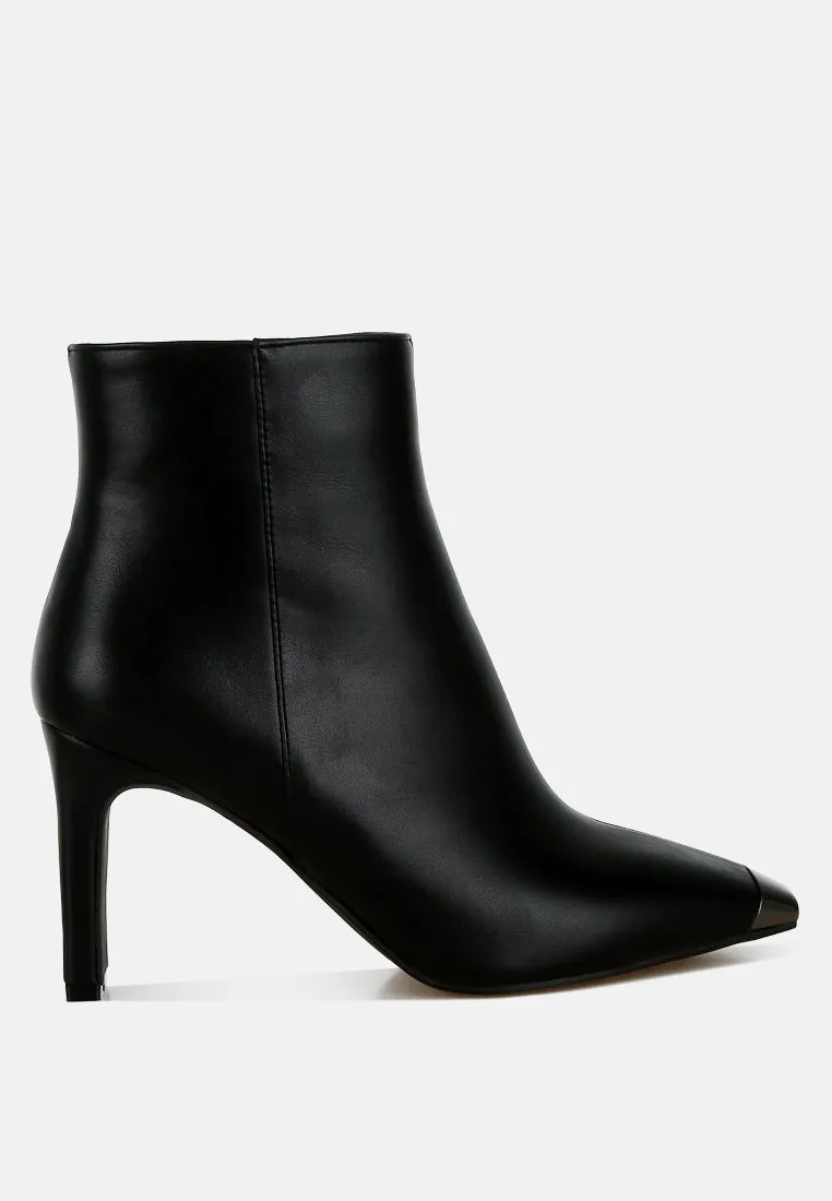 Metallic Cap Toe Faux Leather Boots By RUW
