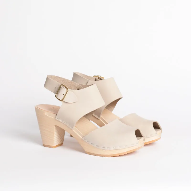 Miranda peep toe in Bone