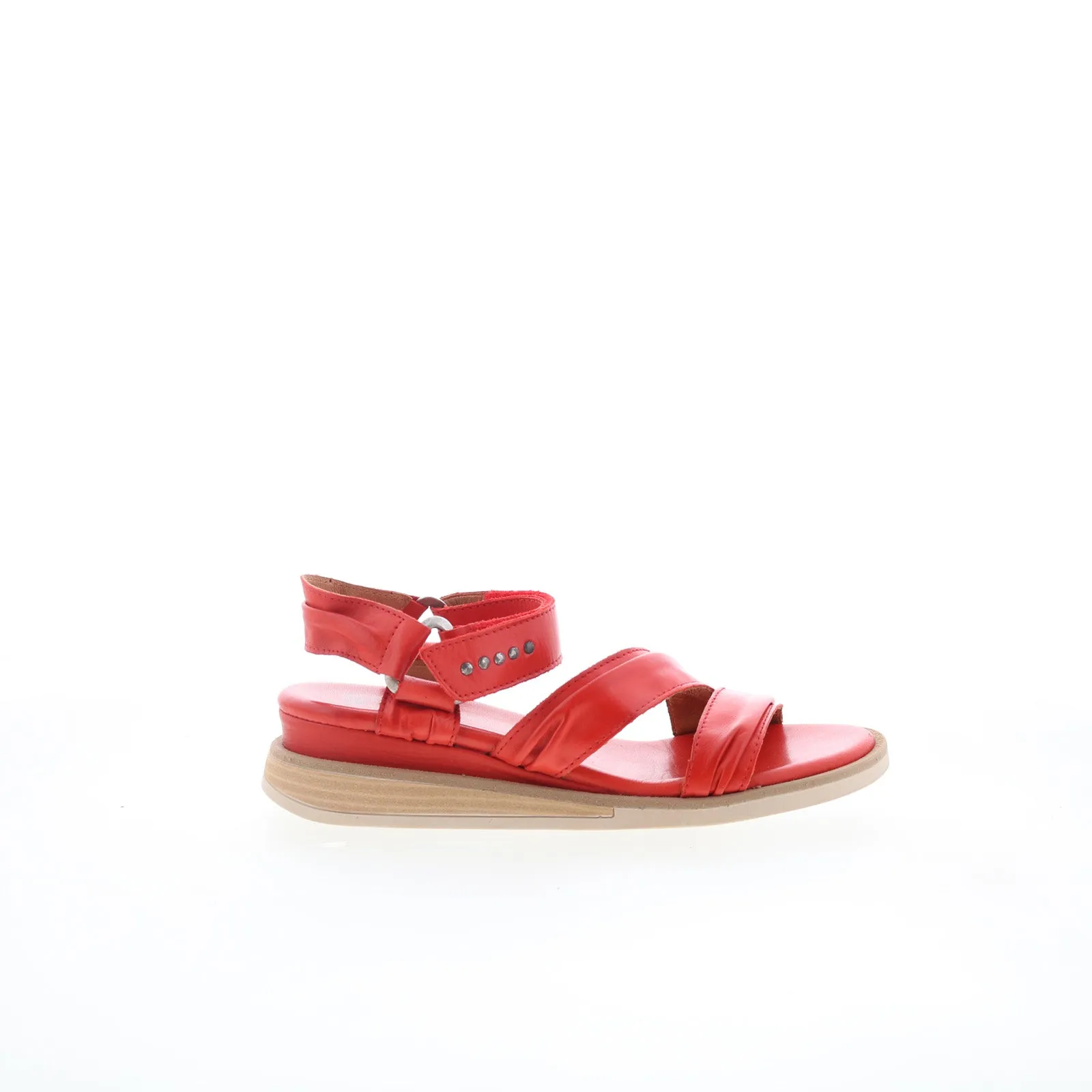 Miz Mooz Camellia Womens Red Leather Strap Strap Sandals Shoes