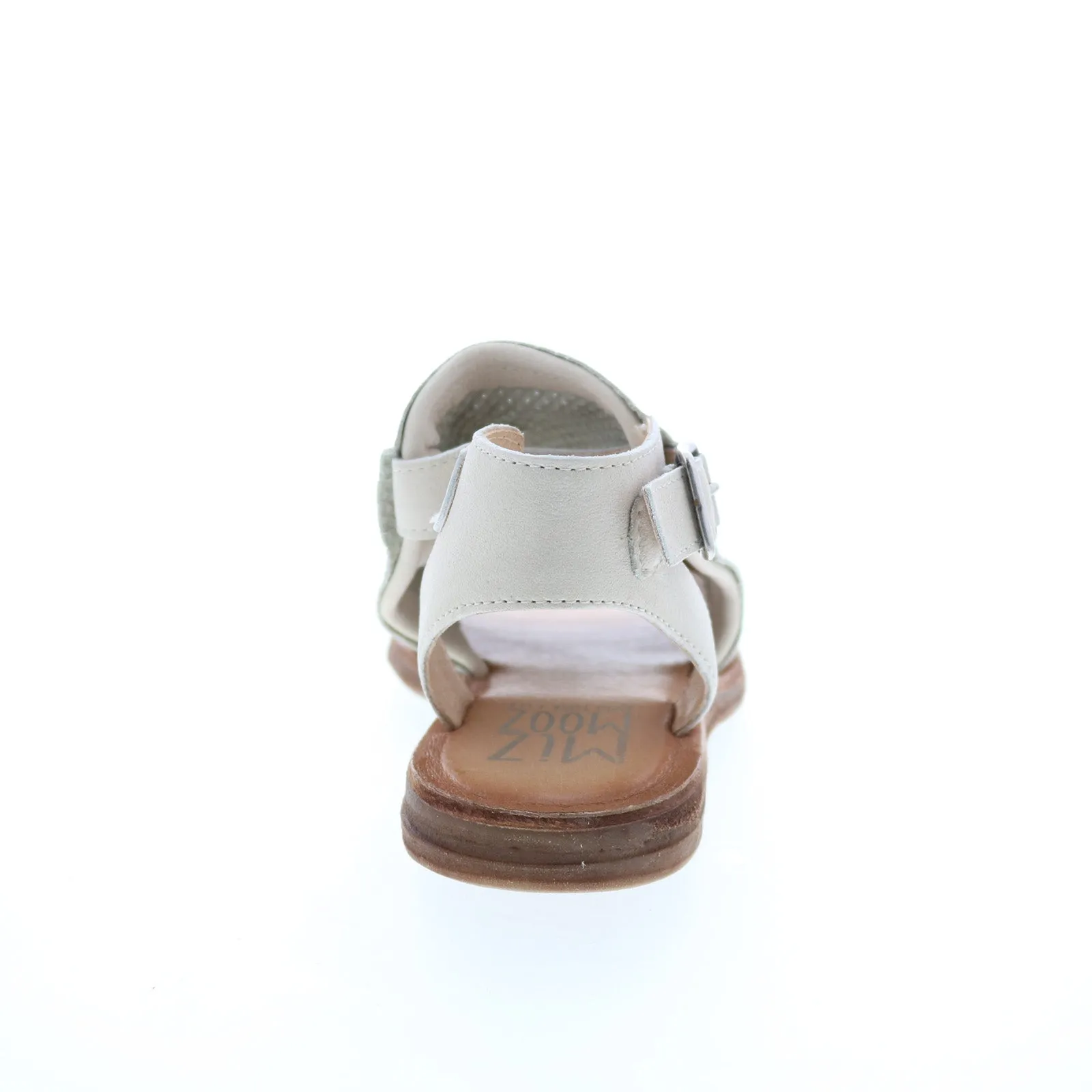 Miz Mooz Fifi 279048 Womens White Leather Hook & Loop Strap Sandals Shoes