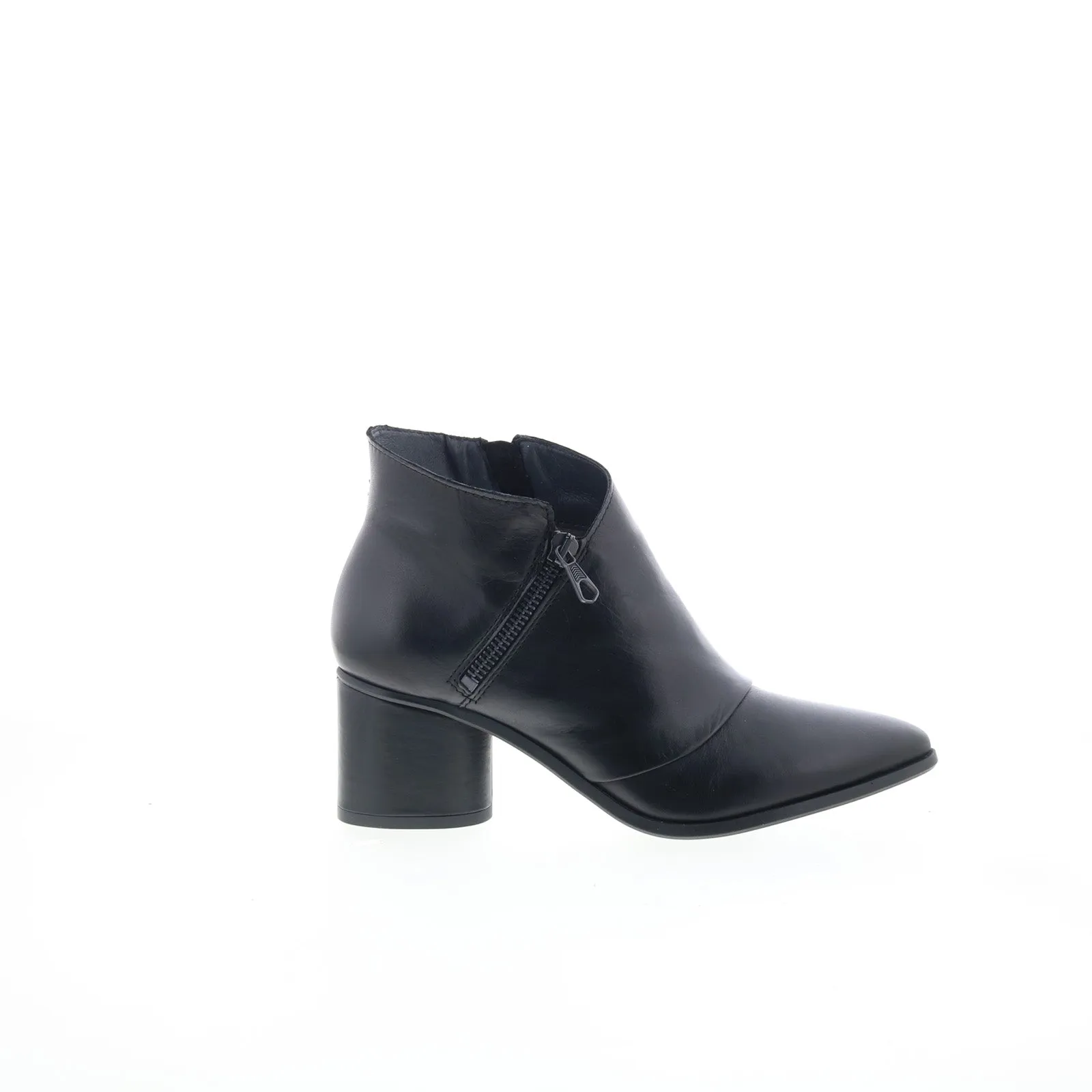 Miz Mooz Joelene Womens Black Leather Zipper Ankle & Booties Boots