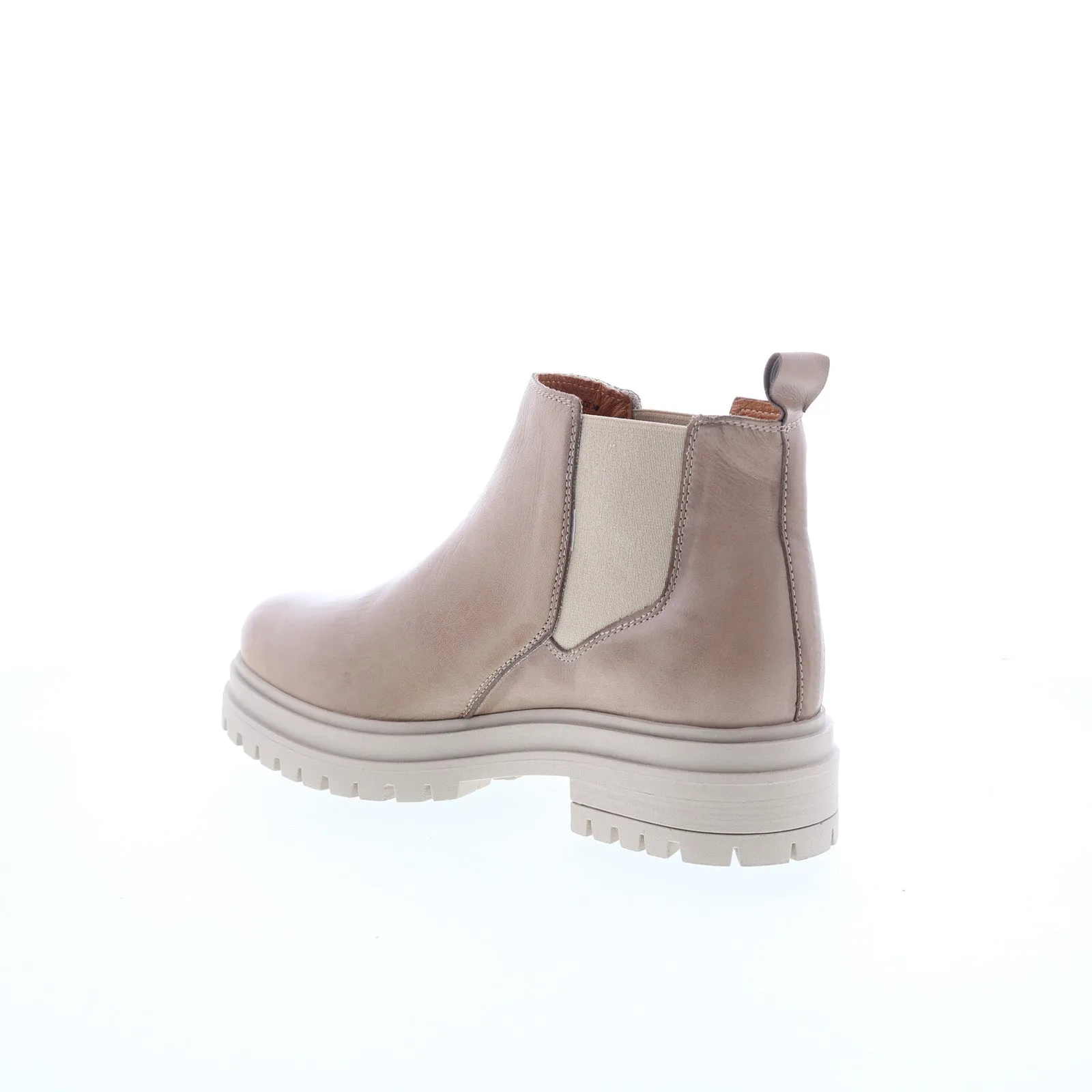 Miz Mooz Levona Womens Beige Leather Slip On Chelsea Boots