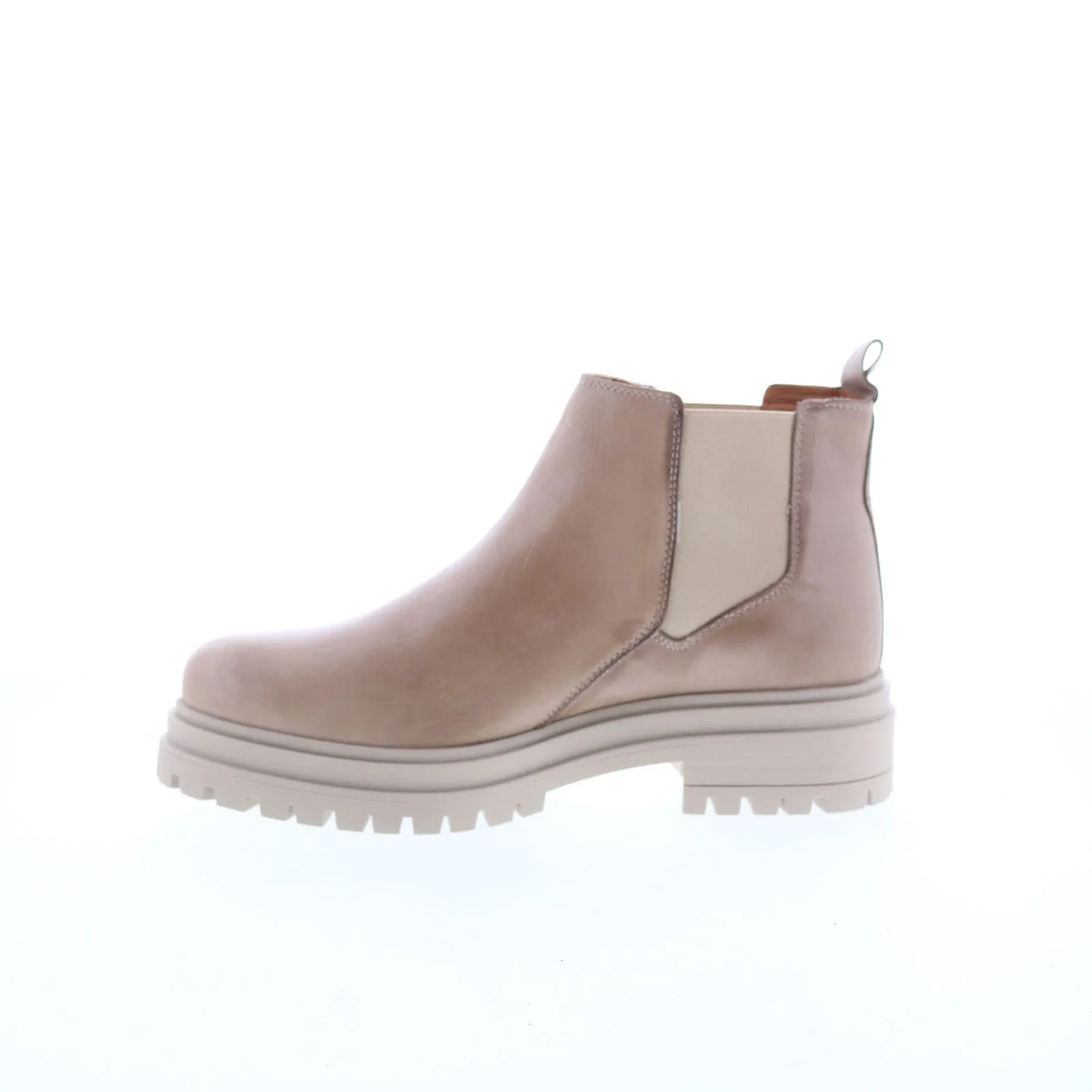 Miz Mooz Levona Womens Beige Leather Slip On Chelsea Boots