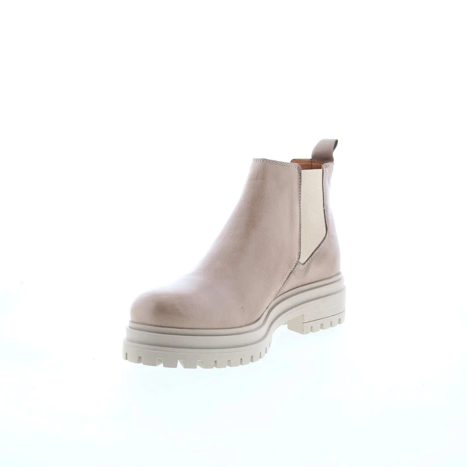 Miz Mooz Levona Womens Beige Leather Slip On Chelsea Boots