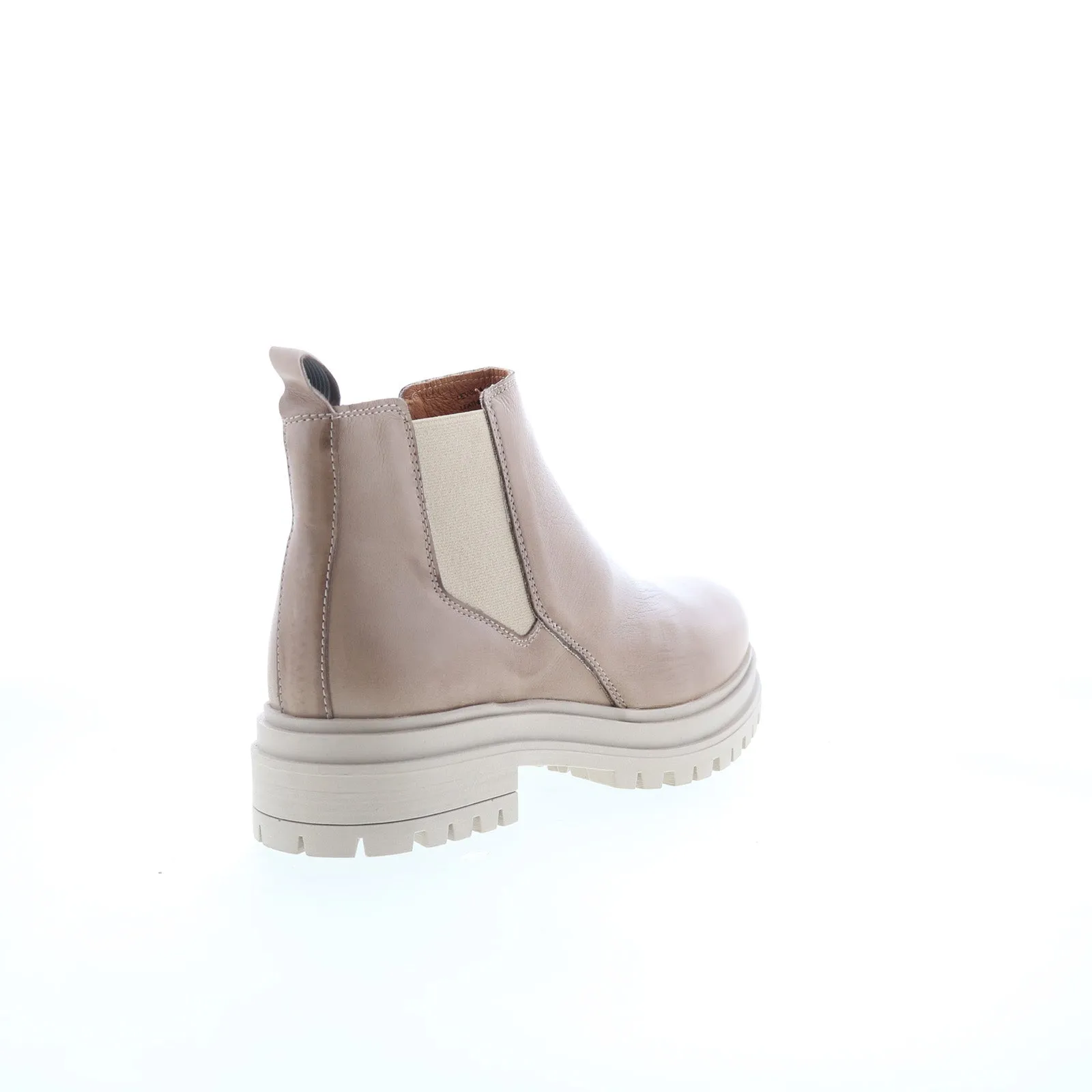 Miz Mooz Levona Womens Beige Leather Slip On Chelsea Boots