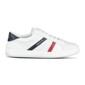 MONCLER MONACO LEATHER TRAINERS WHITE