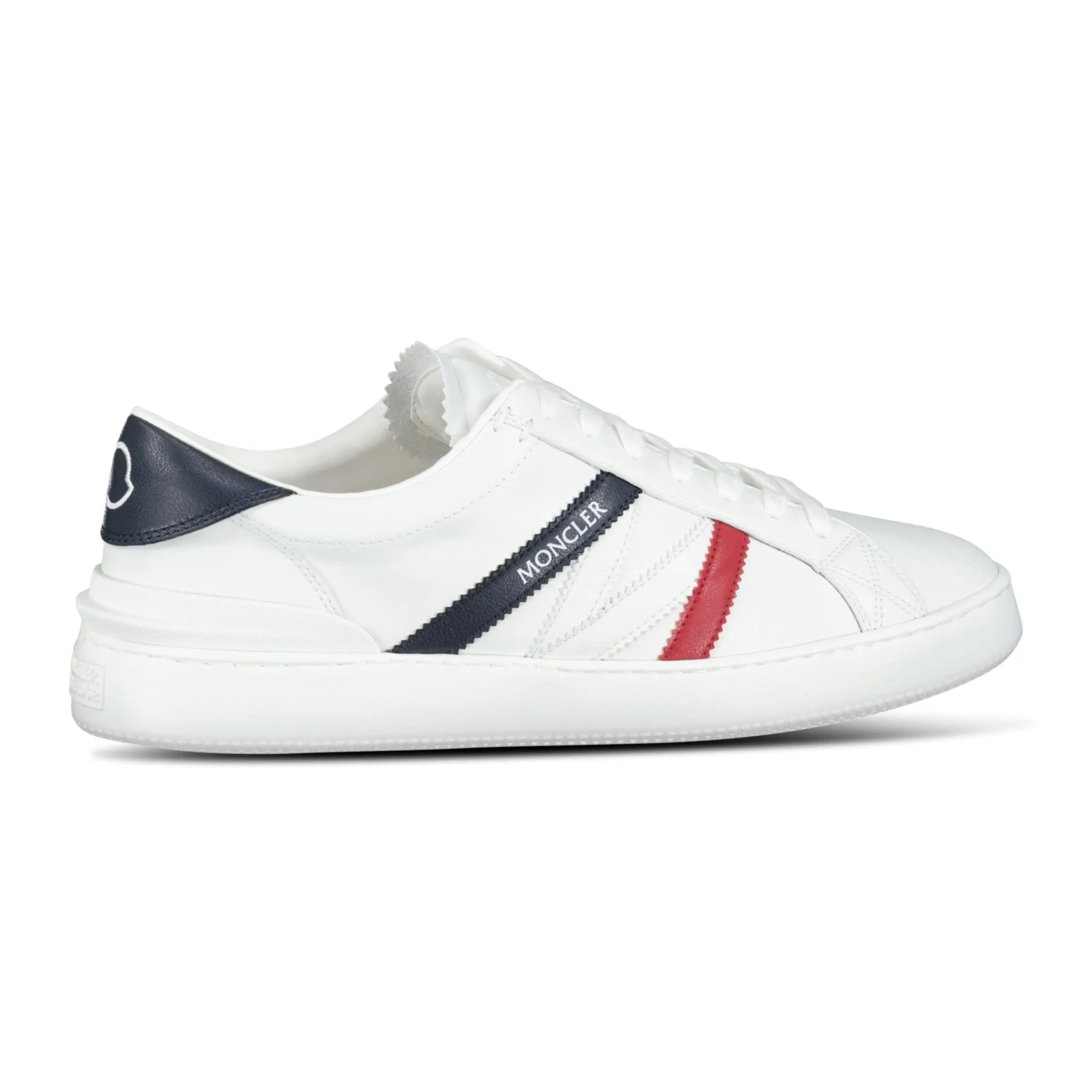 MONCLER MONACO LEATHER TRAINERS WHITE