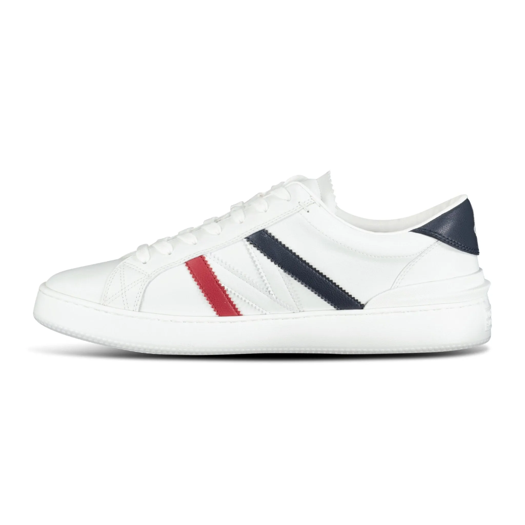 MONCLER MONACO LEATHER TRAINERS WHITE