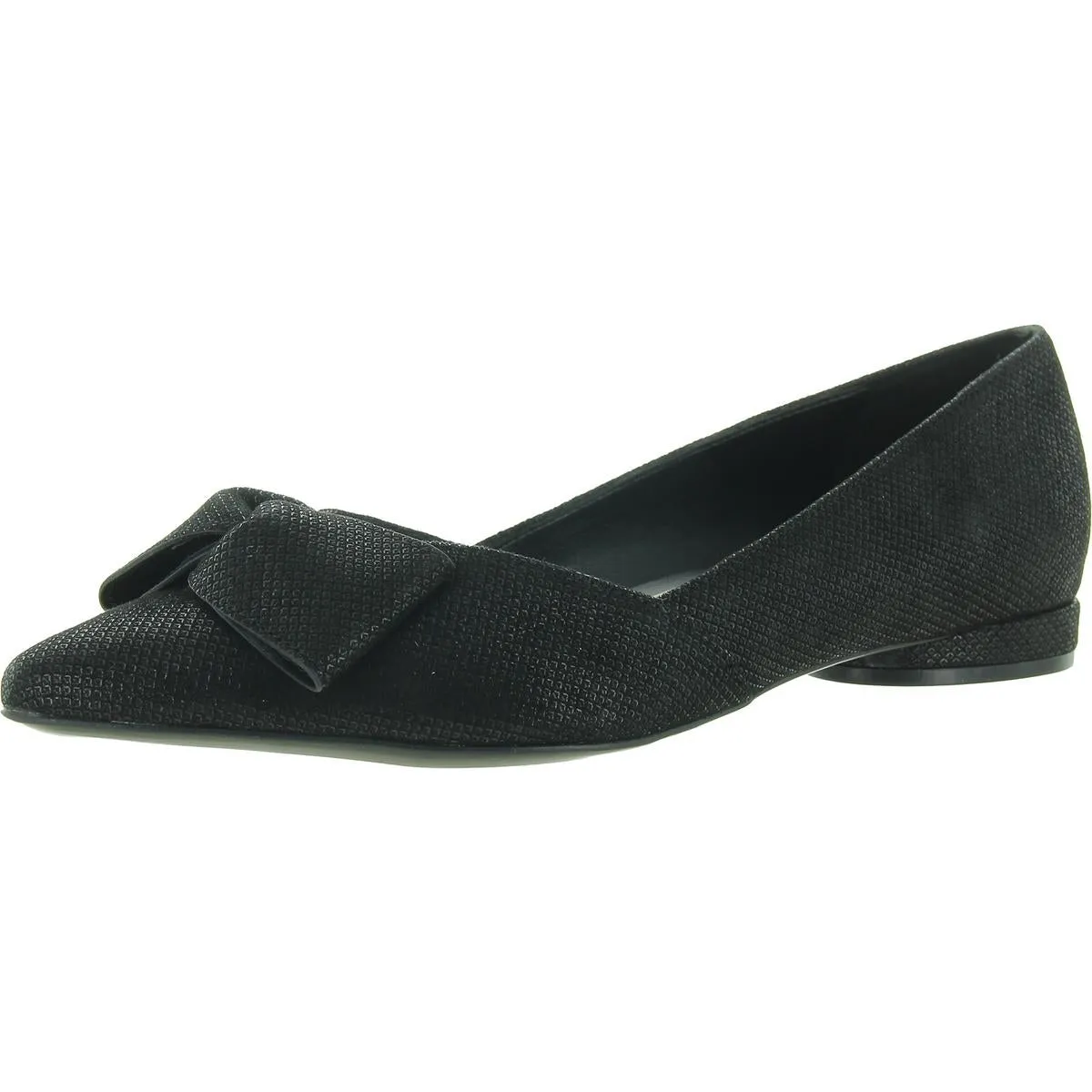 Naturalizer Womens Havana Bow Suede Shimmer Ballet Flats