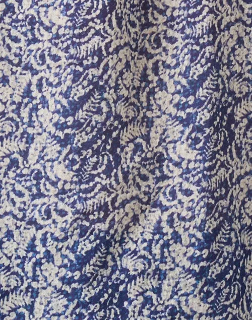 Navy Print Cotton Top