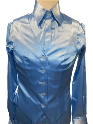 New. MTC, Light Blue Silk Vest