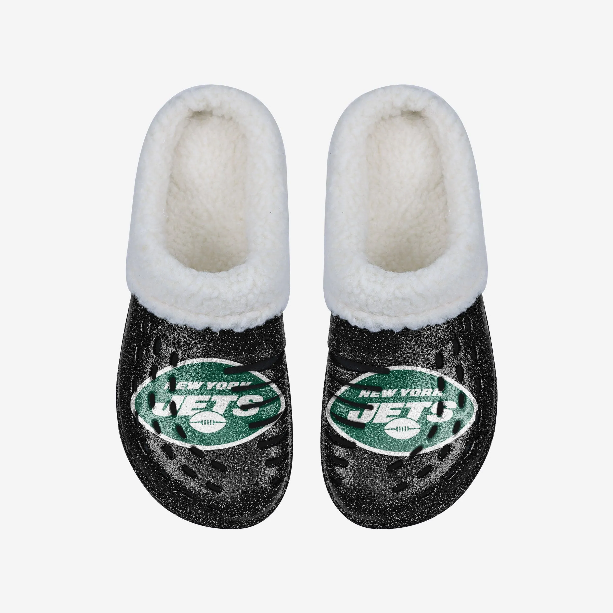 New York Jets Womens Sherpa Lined Glitter Clog