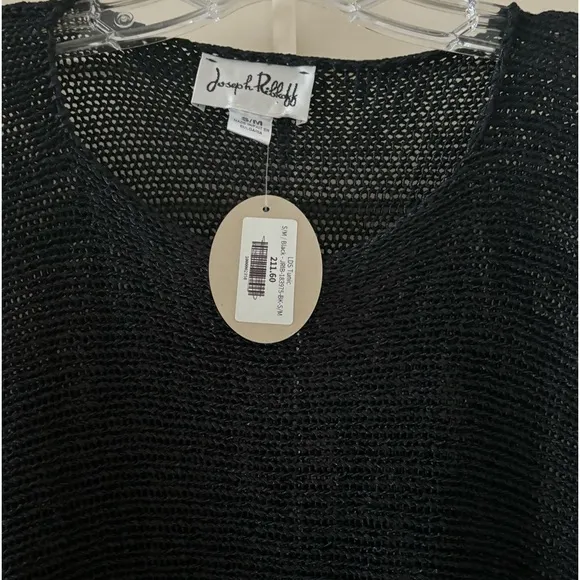 NWT Joseph Ribkoff Black Tunic Slits Around Hem S/M Artsy Lagenlook