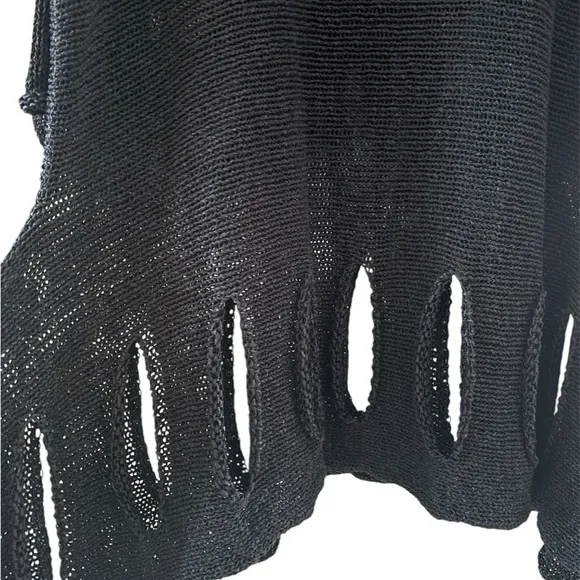 NWT Joseph Ribkoff Black Tunic Slits Around Hem S/M Artsy Lagenlook