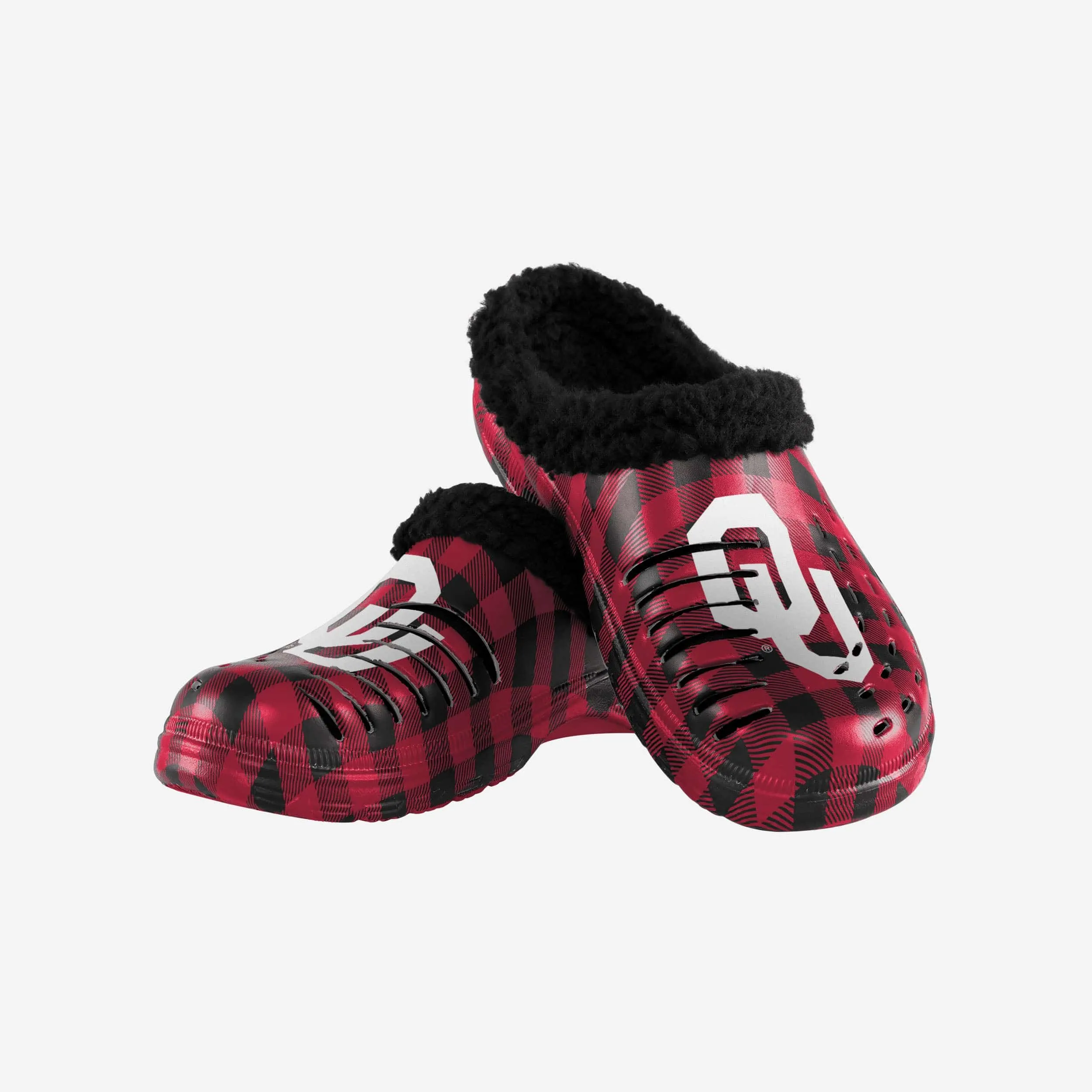 Oklahoma Sooners Sherpa Lined Buffalo Check Clog