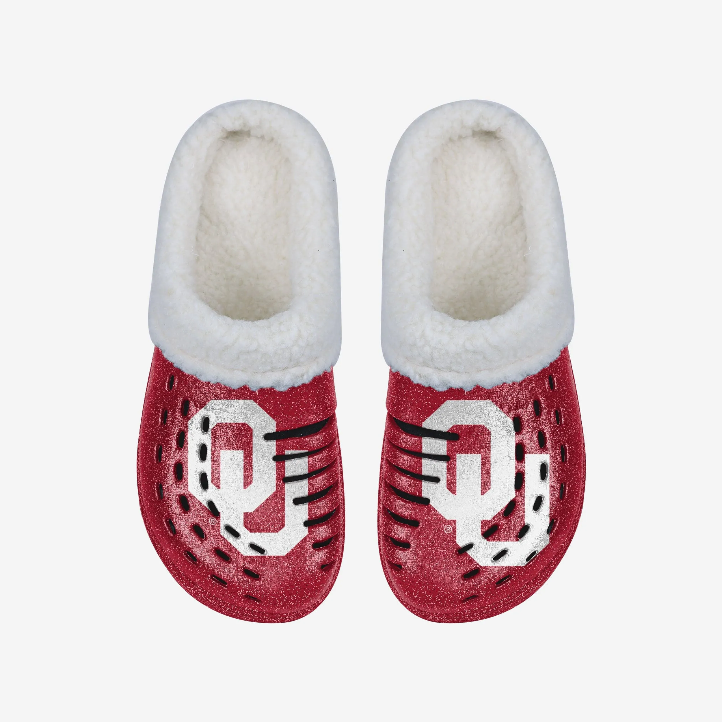 Oklahoma Sooners Womens Sherpa Lined Glitter Clog