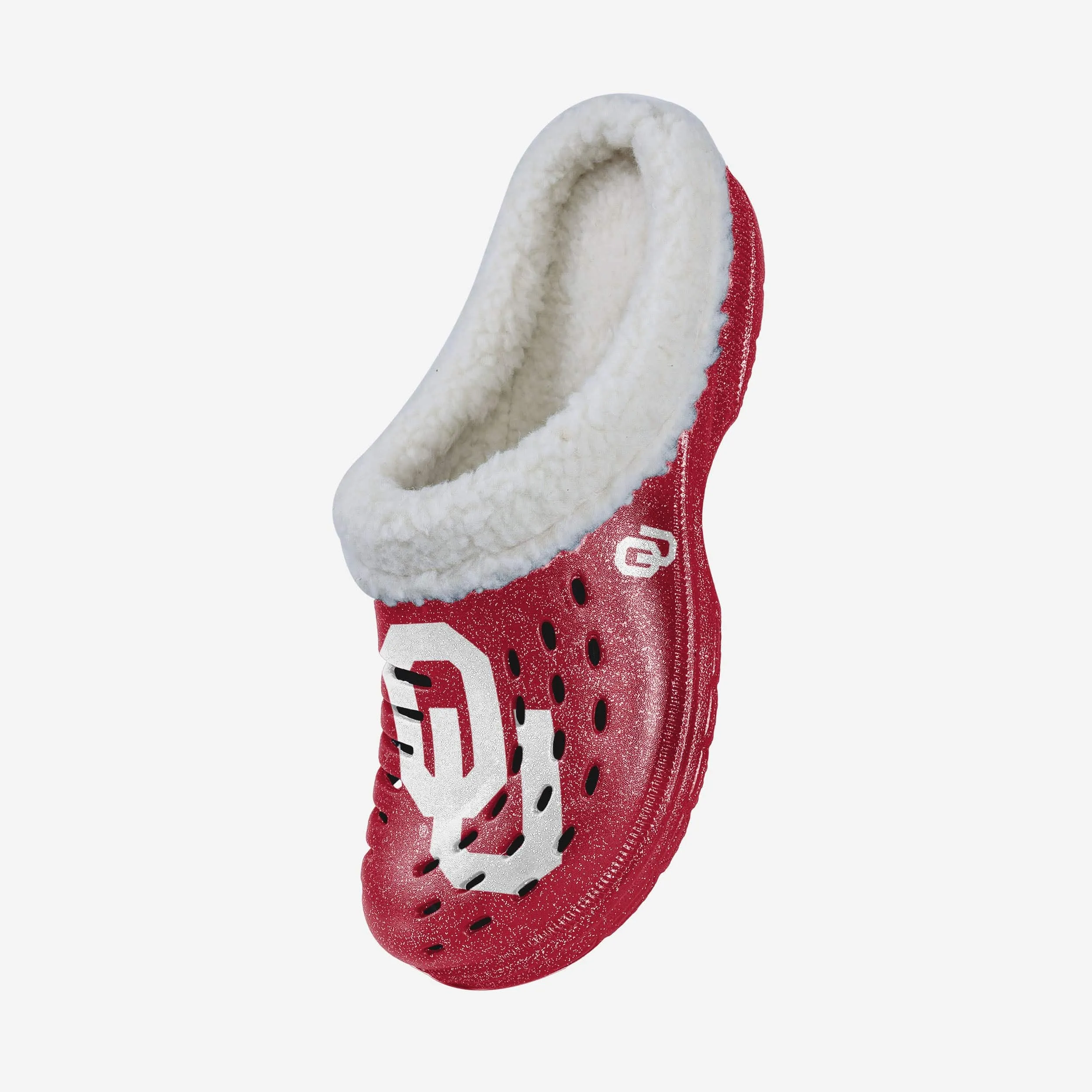 Oklahoma Sooners Womens Sherpa Lined Glitter Clog