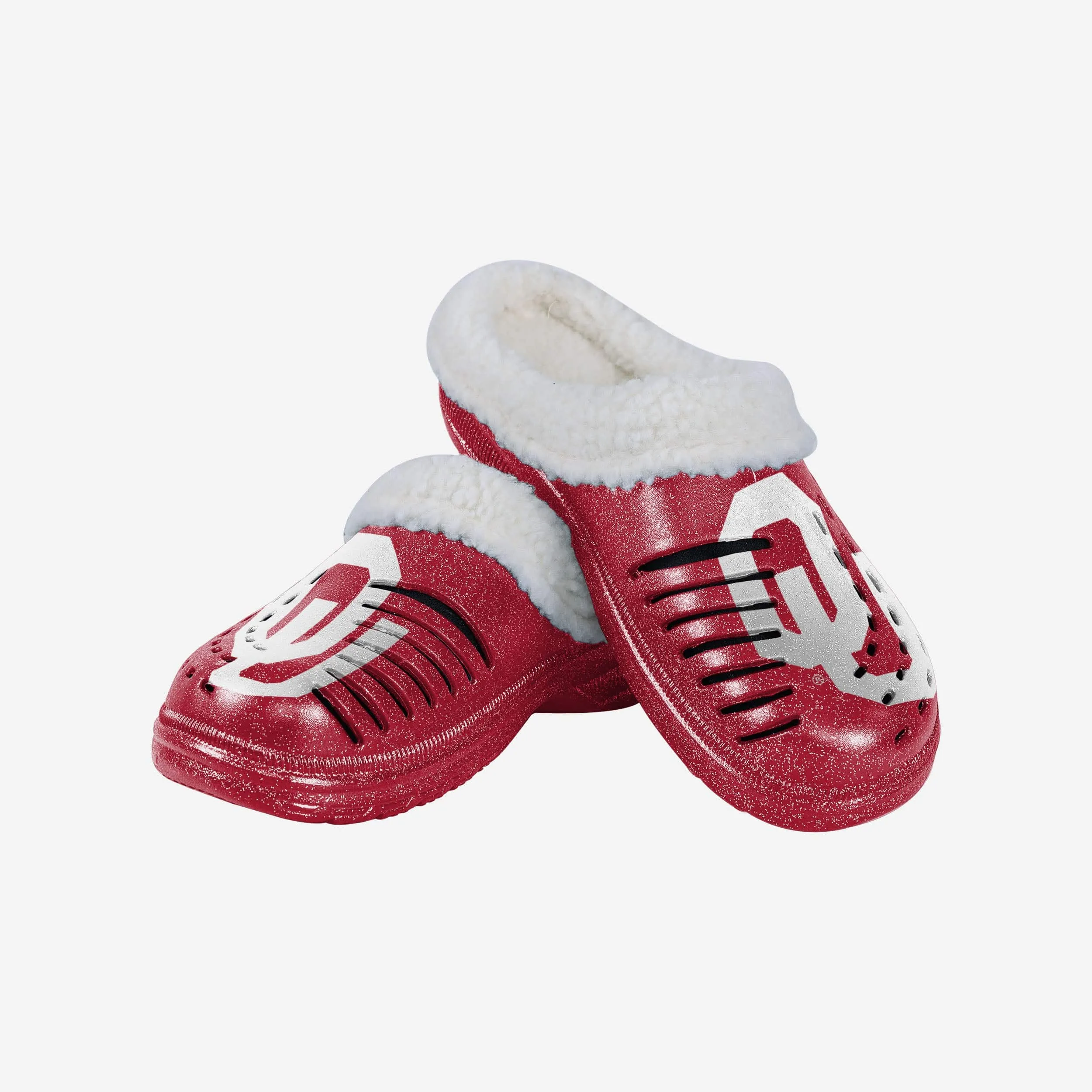 Oklahoma Sooners Womens Sherpa Lined Glitter Clog