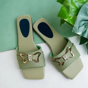 Olive Opulence Flat - Olive Green