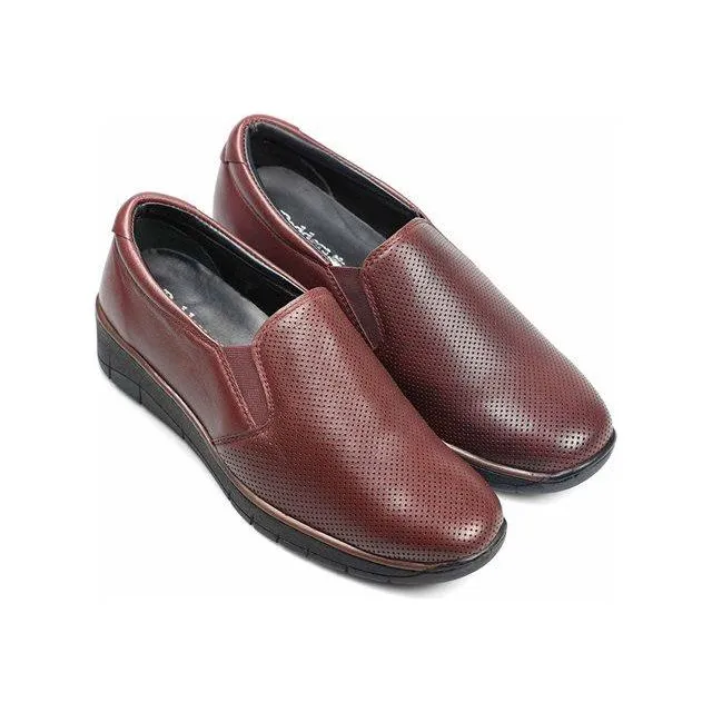 Padders 3447 Lara Slip On Shoes - Burgundy Leather