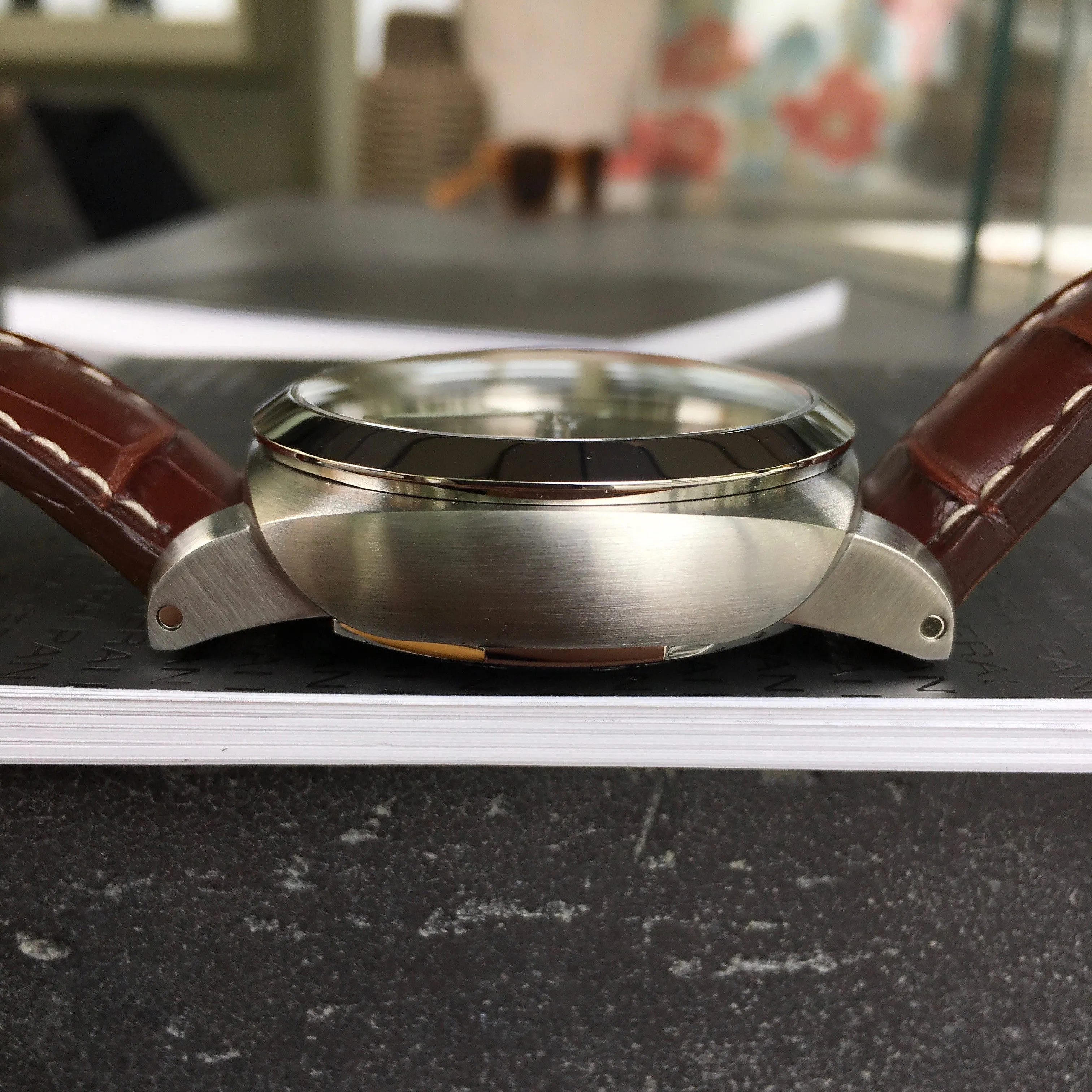 Panerai Luminor 1950 PAM 320 44mm 3 Days GMT Power Reserve Brown Wristwatch Box & Papers