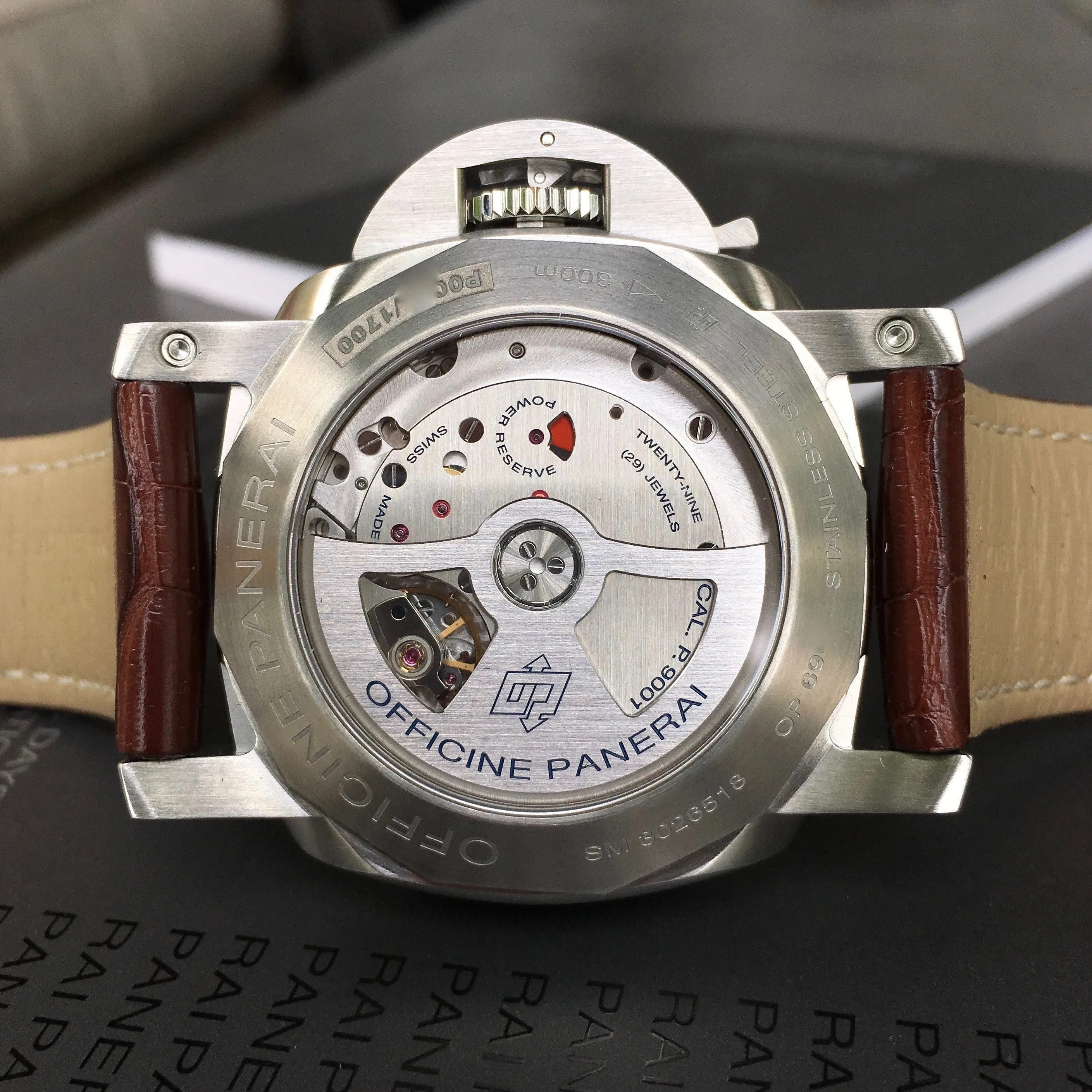Panerai Luminor 1950 PAM 320 44mm 3 Days GMT Power Reserve Brown Wristwatch Box & Papers