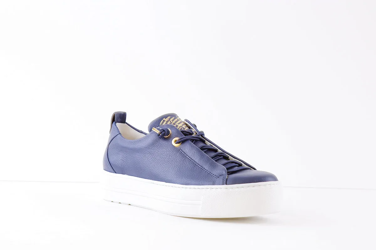 PAUL GREEN - 5017-01X LACED WEDGE FASHION SHOE - NAVY