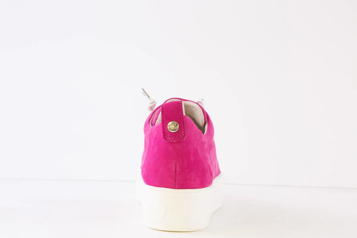 PAUL GREEN - 5017-20X LACED WEDGE FASHION SHOE - PINK SUEDE