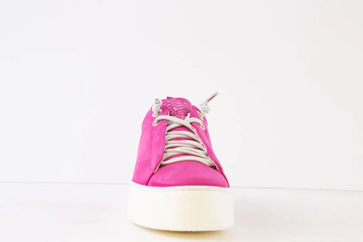 PAUL GREEN - 5017-20X LACED WEDGE FASHION SHOE - PINK SUEDE