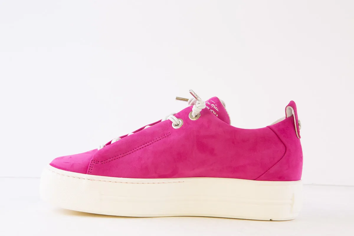 PAUL GREEN - 5017-20X LACED WEDGE FASHION SHOE - PINK SUEDE