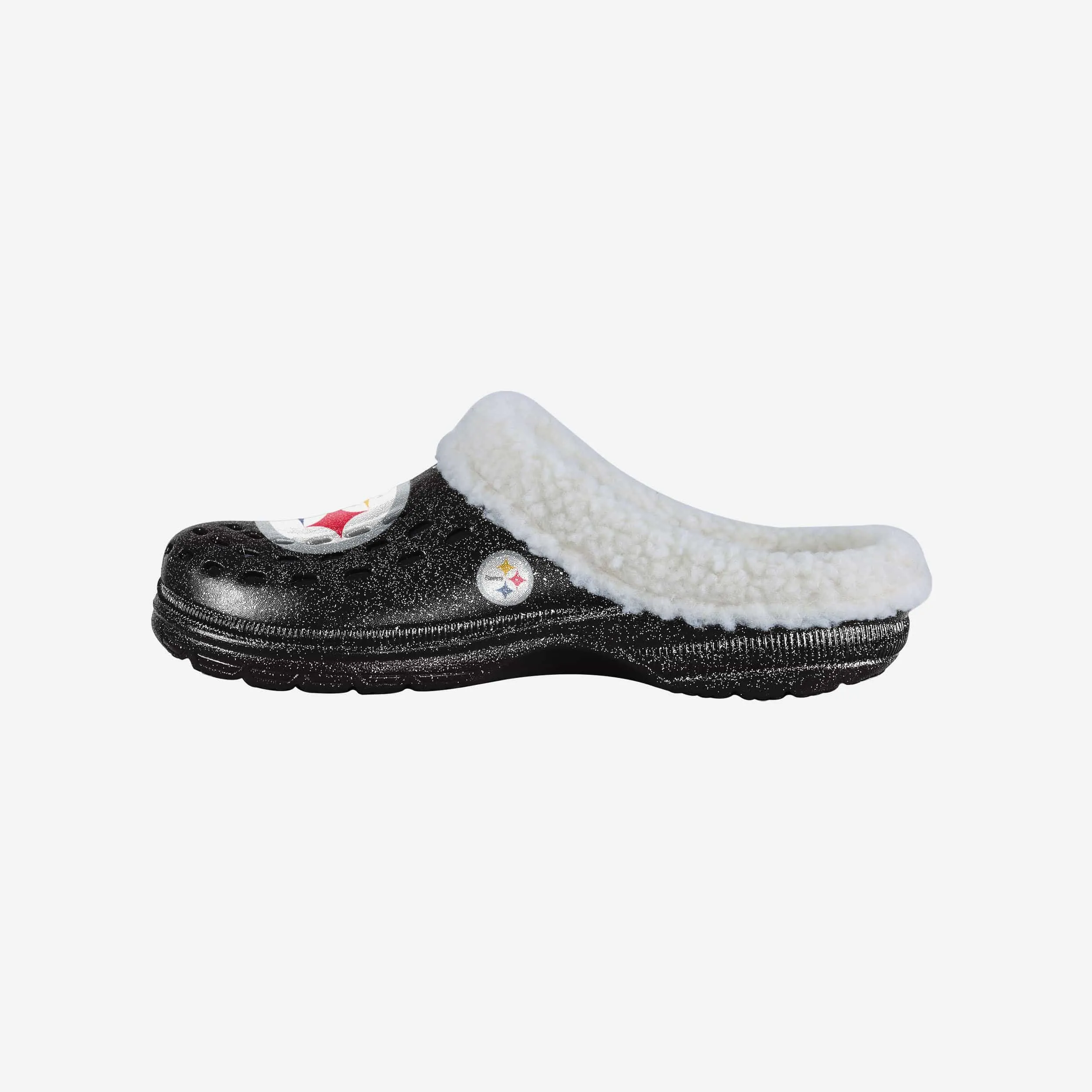 Pittsburgh Steelers Womens Sherpa Lined Glitter Clog