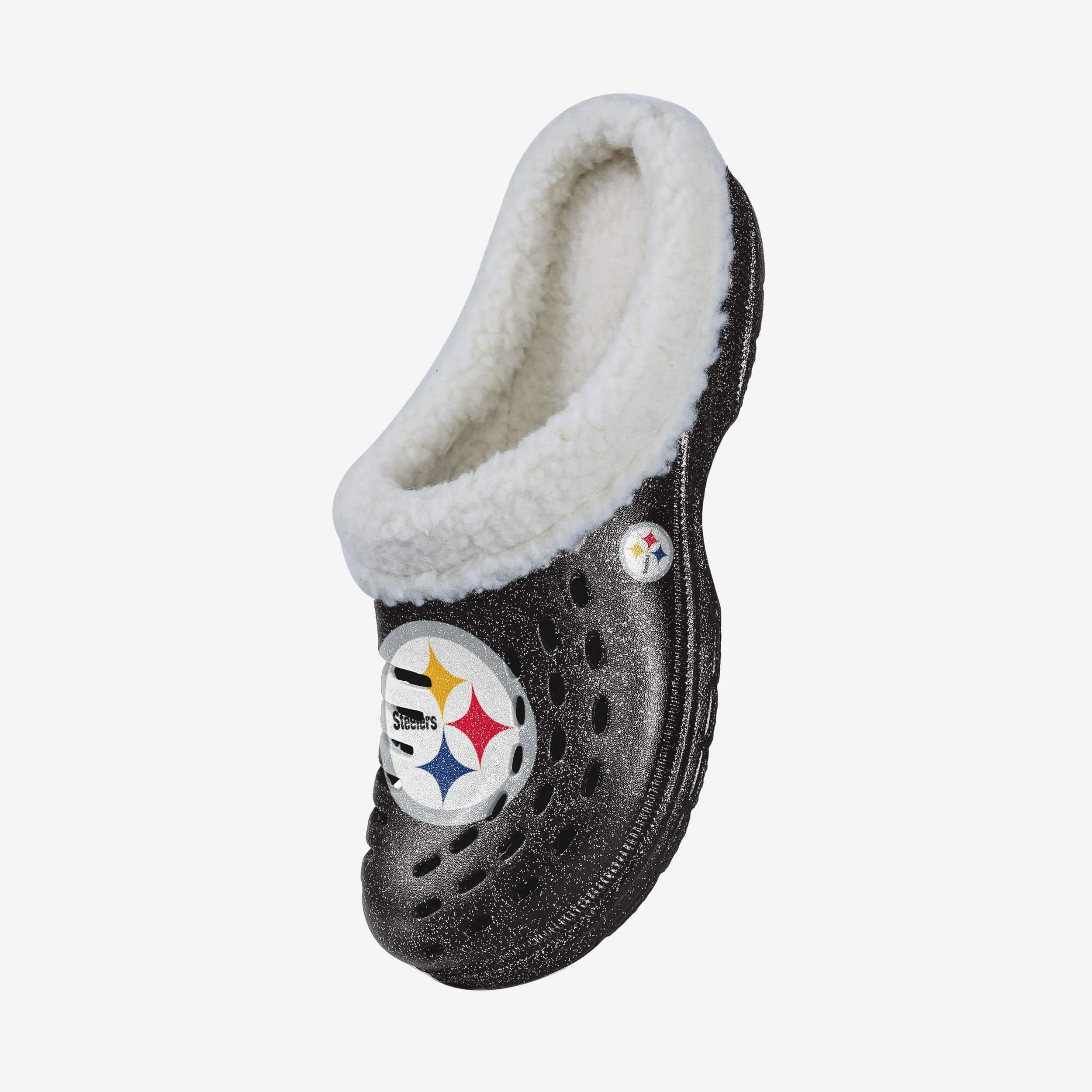 Pittsburgh Steelers Womens Sherpa Lined Glitter Clog