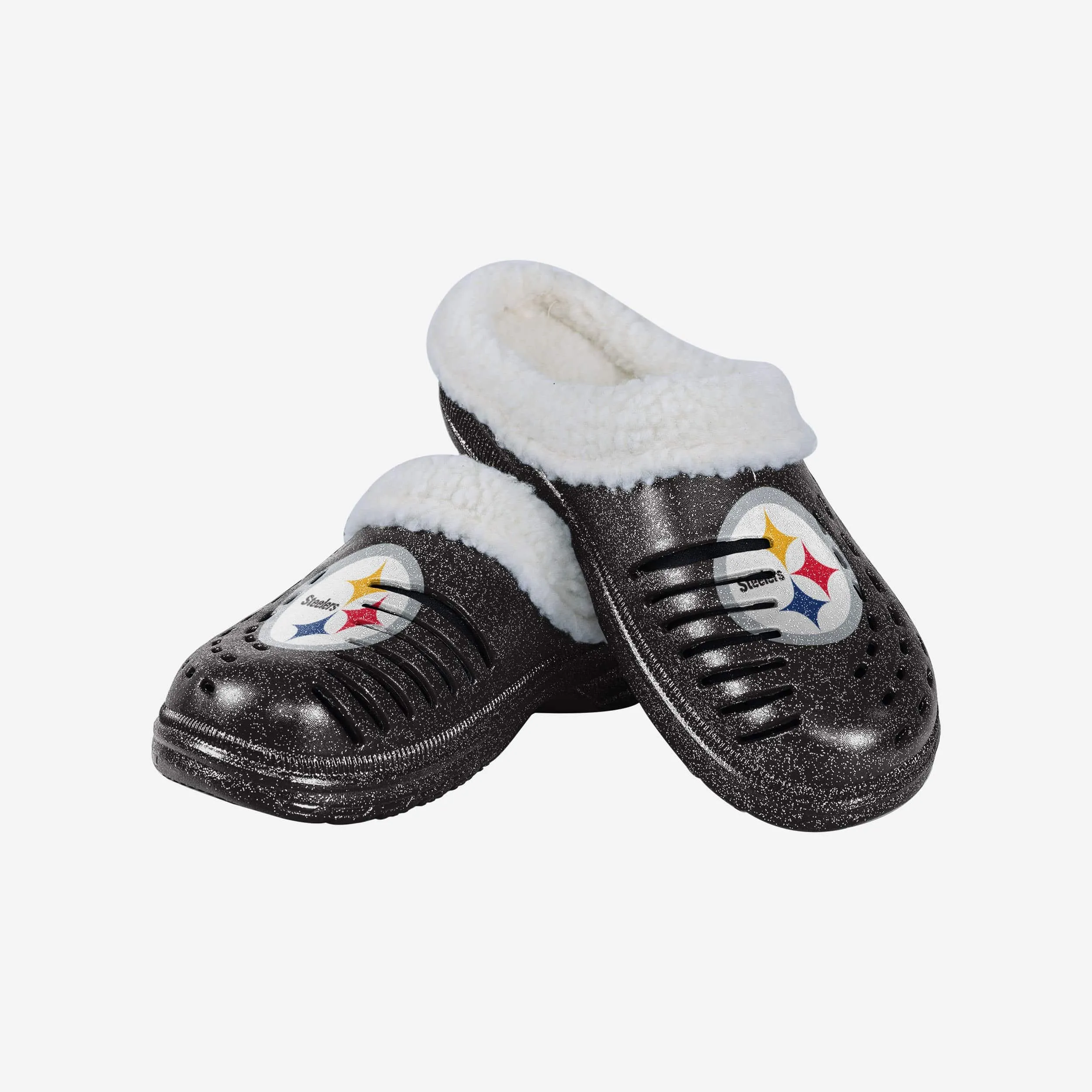 Pittsburgh Steelers Womens Sherpa Lined Glitter Clog