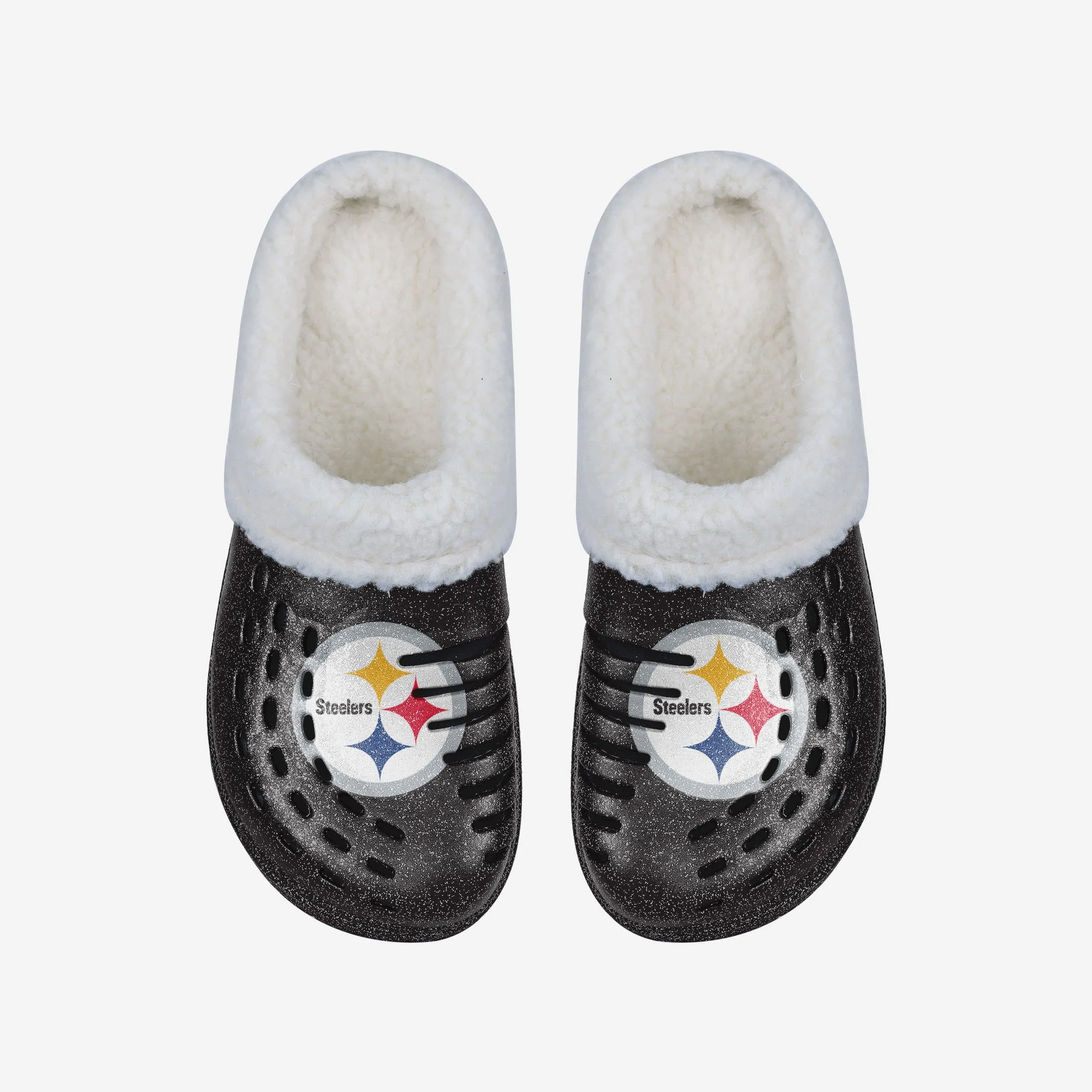 Pittsburgh Steelers Womens Sherpa Lined Glitter Clog