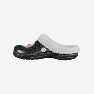 Pittsburgh Steelers Womens Sherpa Lined Glitter Clog
