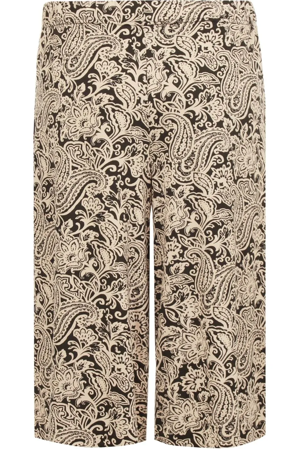 Plus Size Paisley Print Culottes Shorts