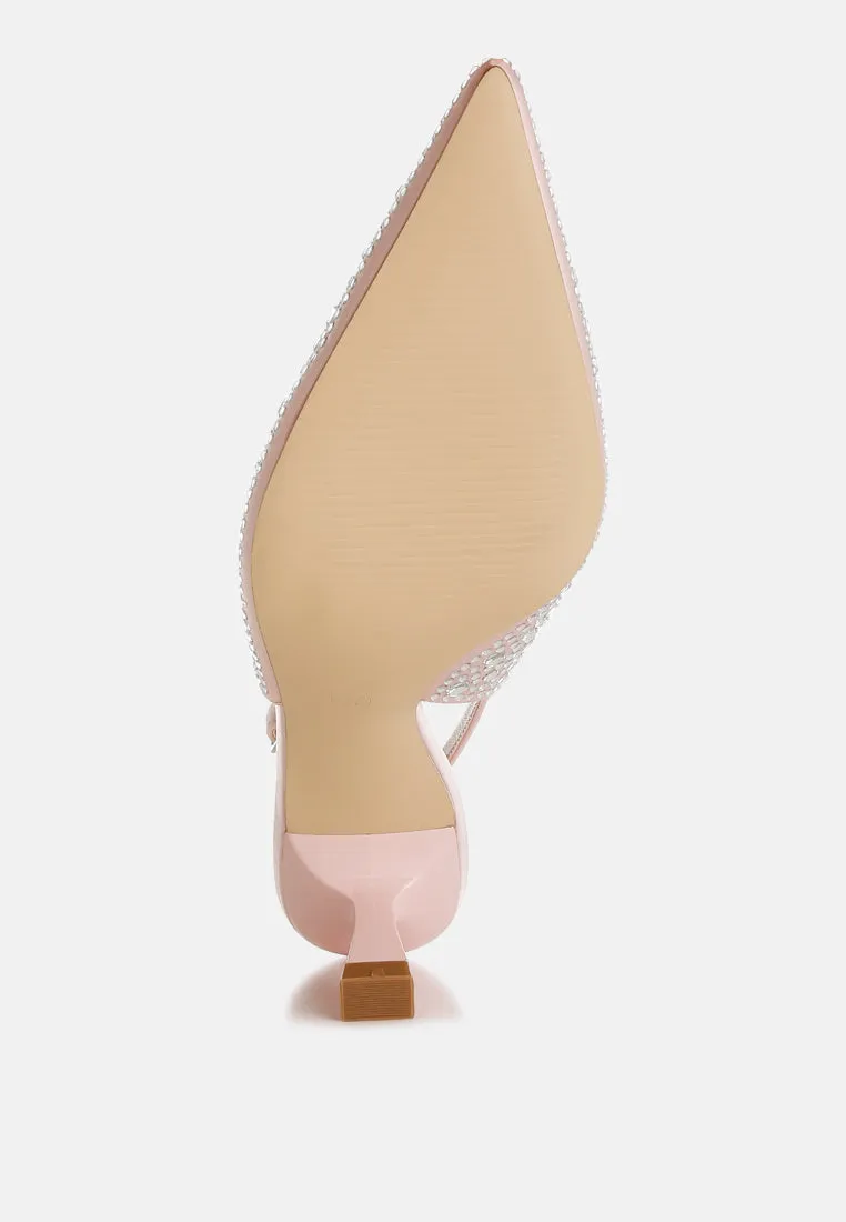Pointed Toe Rhinestone Slingbacks By RAG