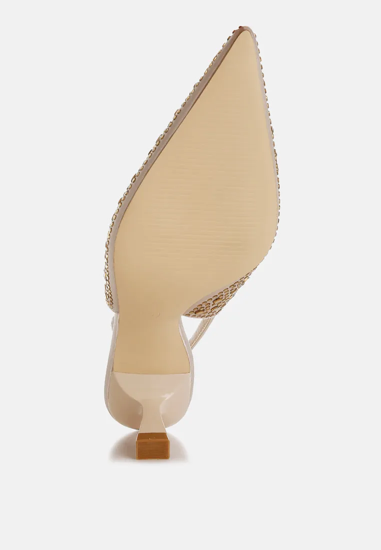 Pointed Toe Rhinestone Slingbacks By RAG