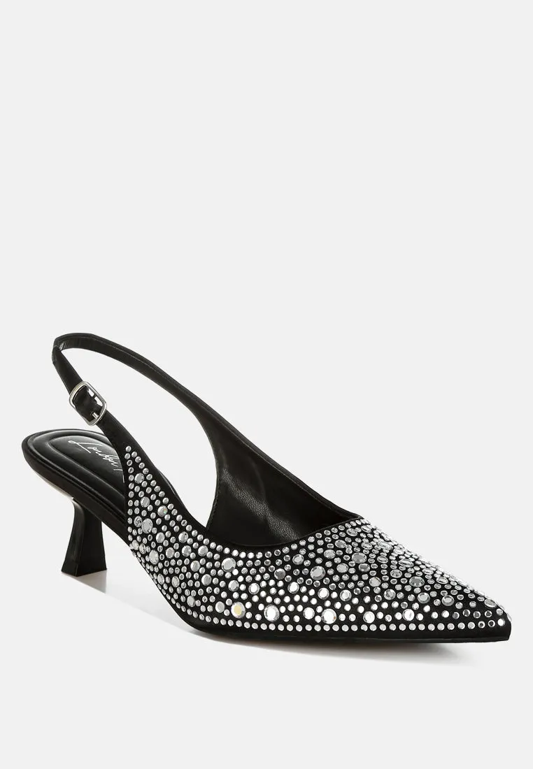 Pointed Toe Rhinestone Slingbacks By RAG