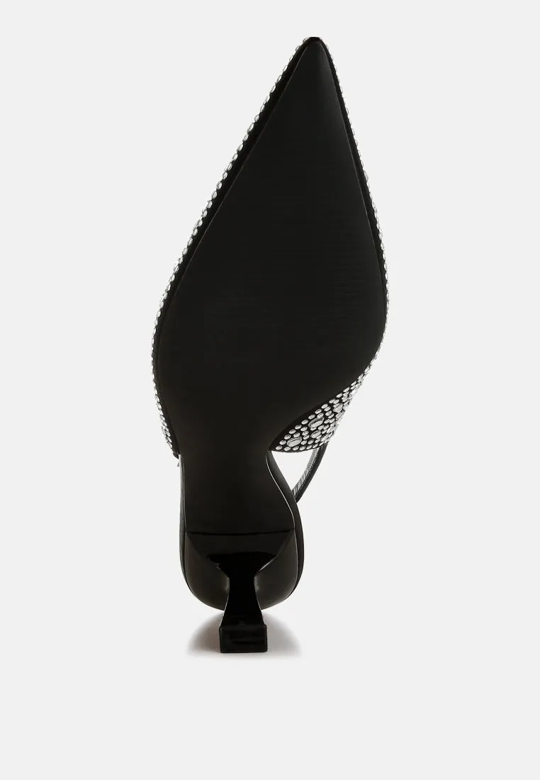 Pointed Toe Rhinestone Slingbacks By RAG