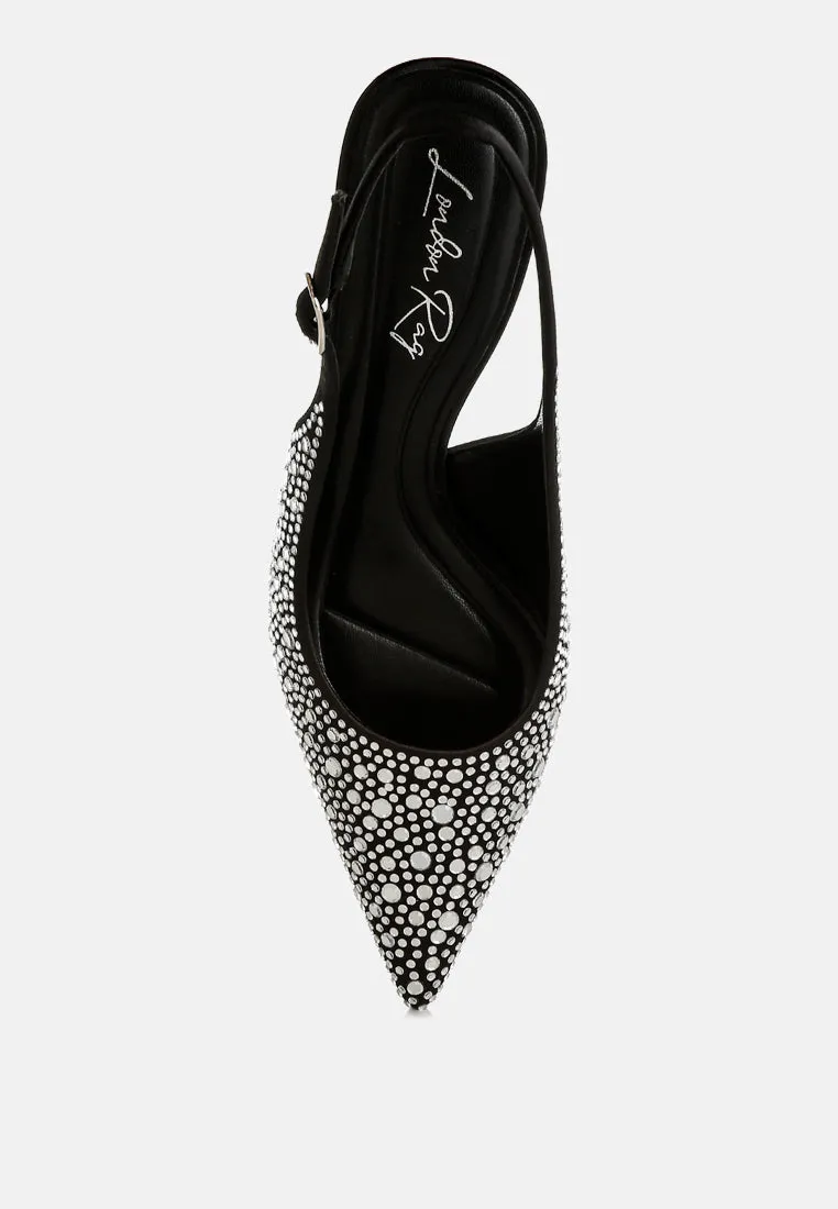 Pointed Toe Rhinestone Slingbacks By RAG