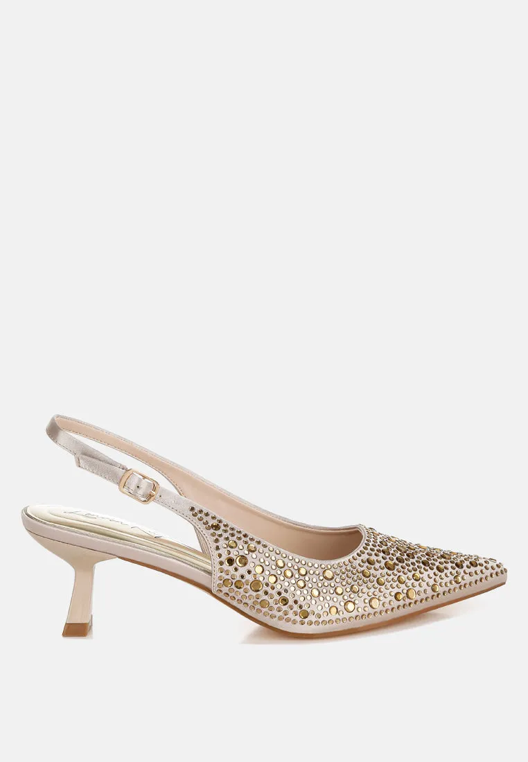 Pointed Toe Rhinestone Slingbacks By RAG