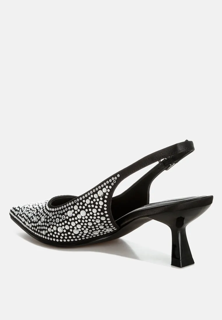 Pointed Toe Rhinestone Slingbacks By RAG