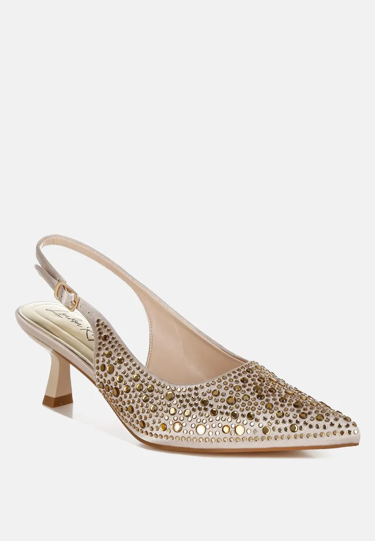 Pointed Toe Rhinestone Slingbacks By RAG